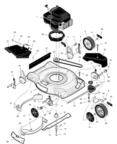 Mower Housing Assembly Diagram and Parts List for 226111X92A 2004 Briggs and Stratton Lawn Mower